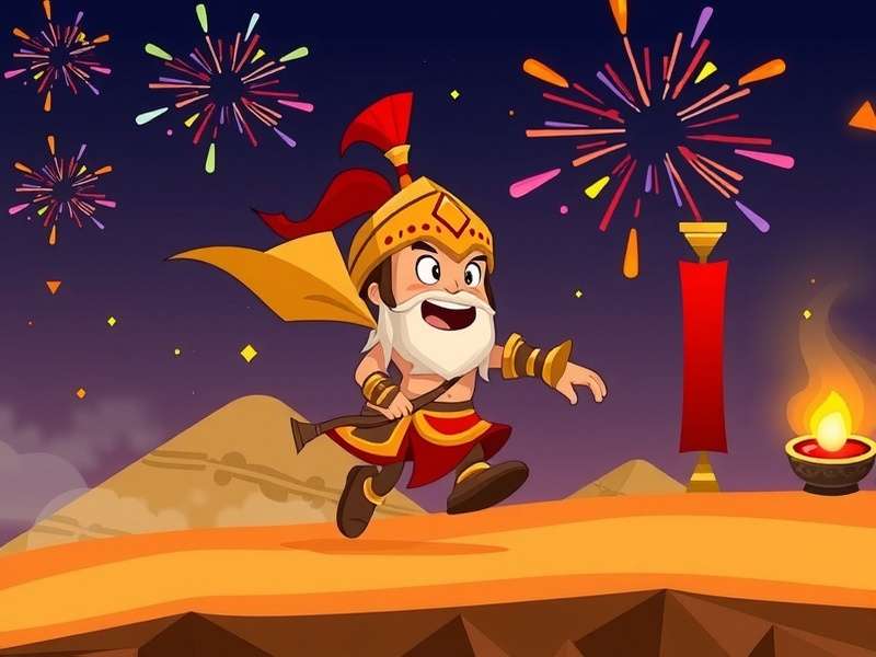 Chai Gladiator Run gameplay screenshot showing a gladiator running with a tea pot